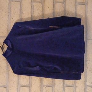 Blue Velvet Mock Turtleneck long sleeve blouse Sz M